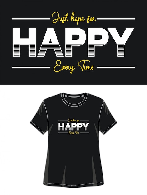 Tipografia feliz para impressão camiseta menina