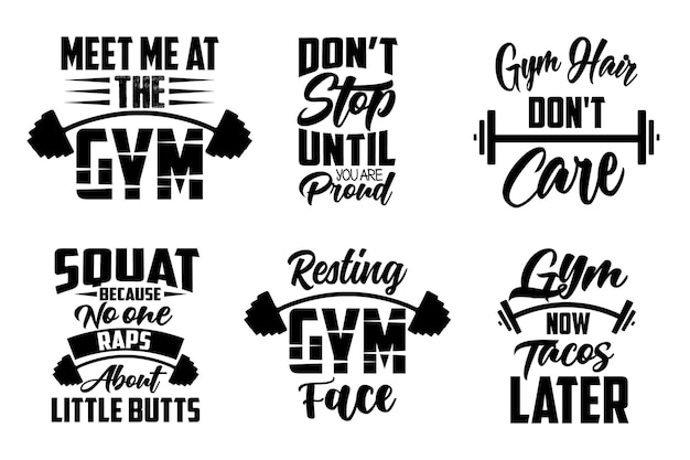 Workout gym fitness tipografia criativa design de camiseta arte vetorial