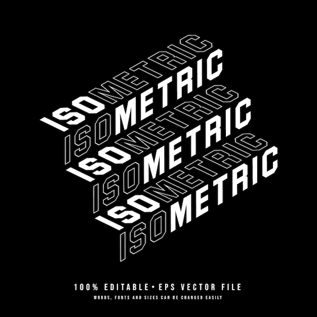Tipografia isométrica de vetor de fonte editável tipo 3D