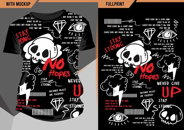 Tipografia Sem Esperanças com maquete de camiseta e vetor premium para impressão completa