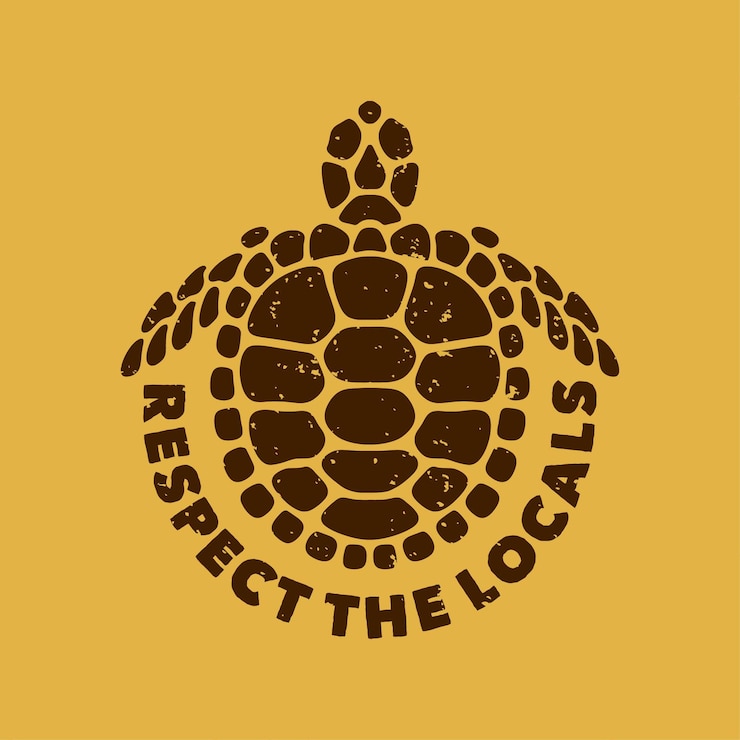 Vetor tipografia vintage com slogan respeite os habitantes locais no design de camisetas
