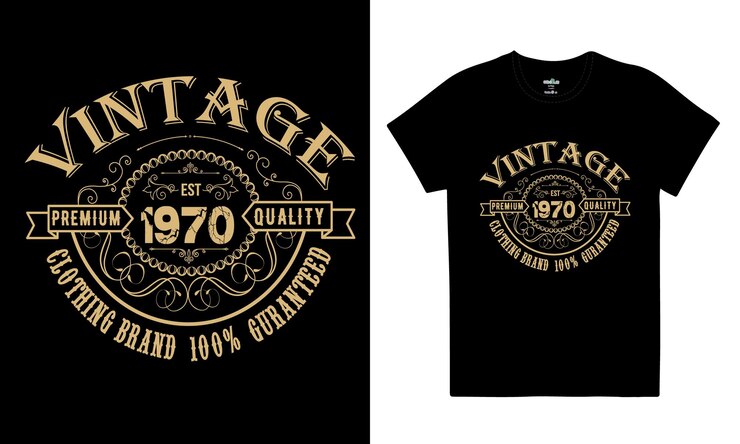 Vetor tipografia vintage modelo de design de camiseta