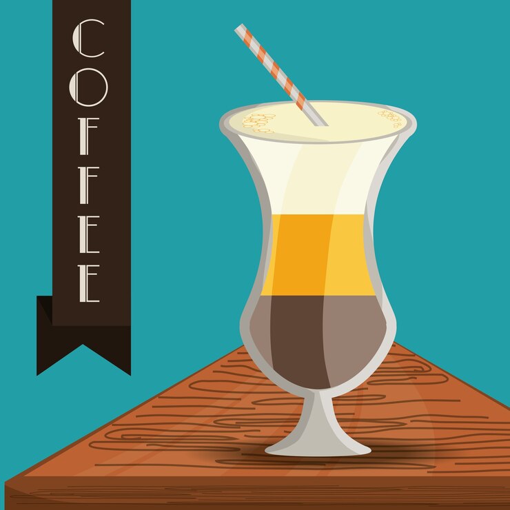 Vetor tipos de conceito flat latte macchiato