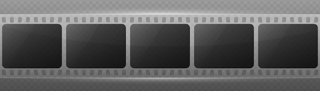 tira de filme 3D fita de filme de cinema retro antiga fita de filme brilhante fita de gravação de vídeo ilustração vetorial