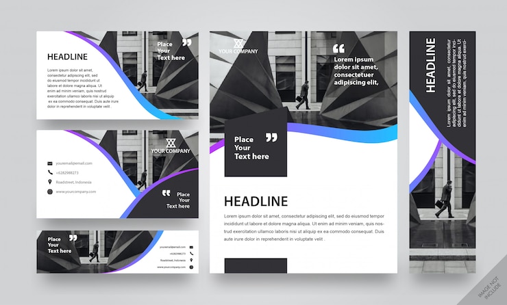 Tira de gradiente de pacote de layout corporativo