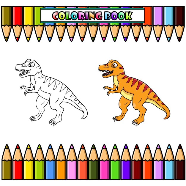 Desenhos Animados Tiranossauro Livro Para Colorir Desenho