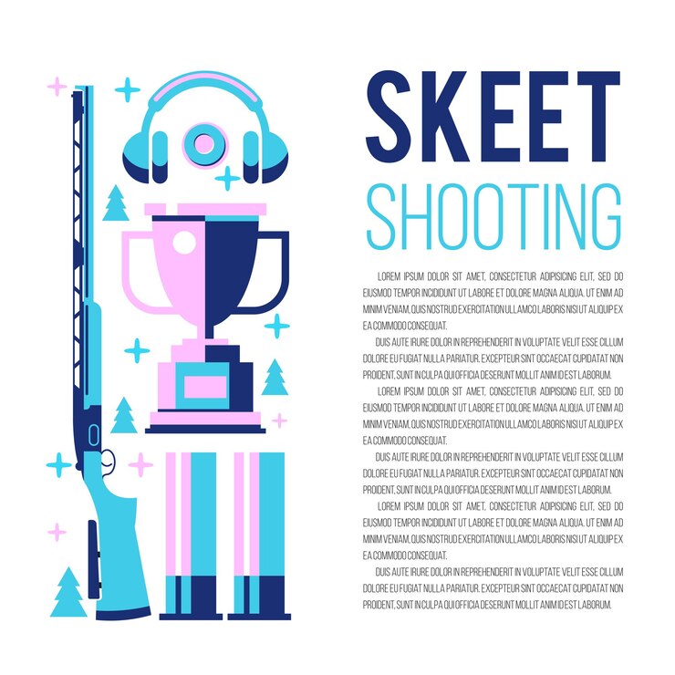 Vetor tiro skeet. conjunto de elementos de design.