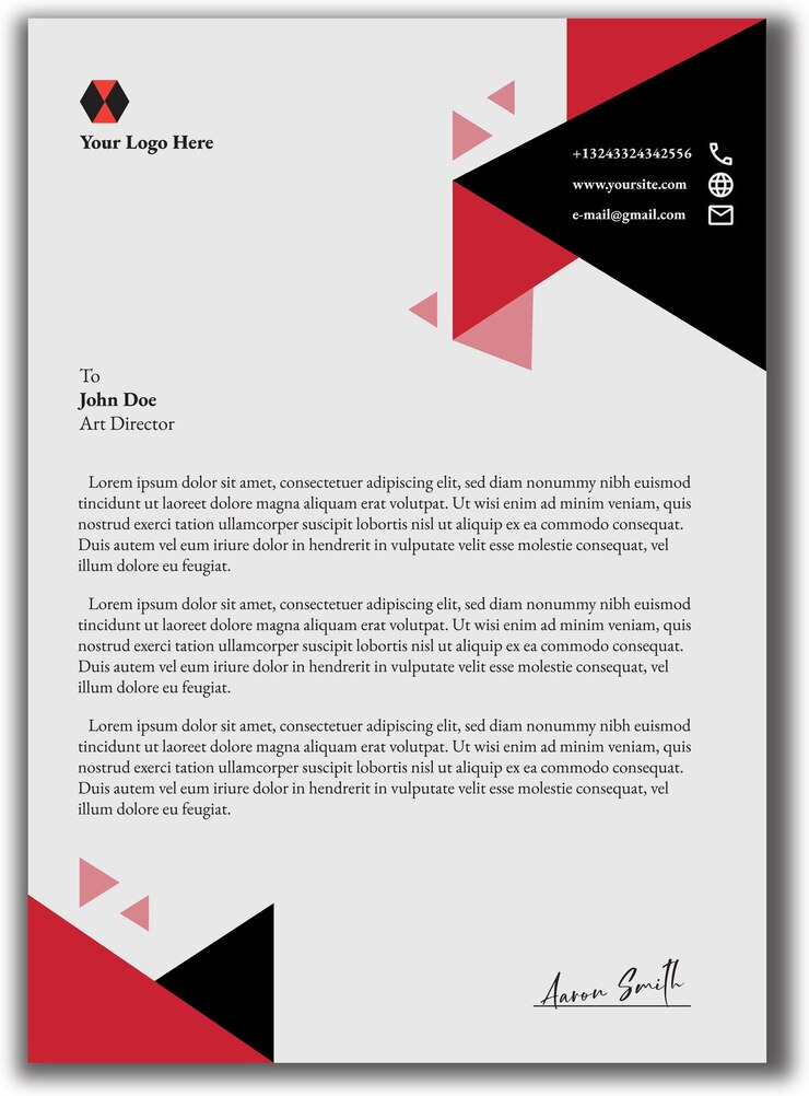 Vetor título de carta preto e vermelho
