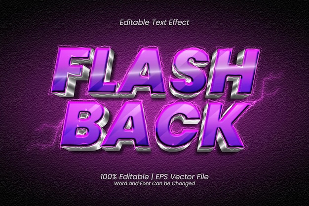 Vetor título de jogo editável de efeito de texto flashback 3d