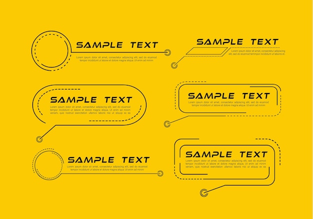 Títulos de callouts digitais. conjunto de modelo de banner de tecnologia de hud.