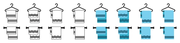 Vetor toalha azul pendurada no ícone do entregador