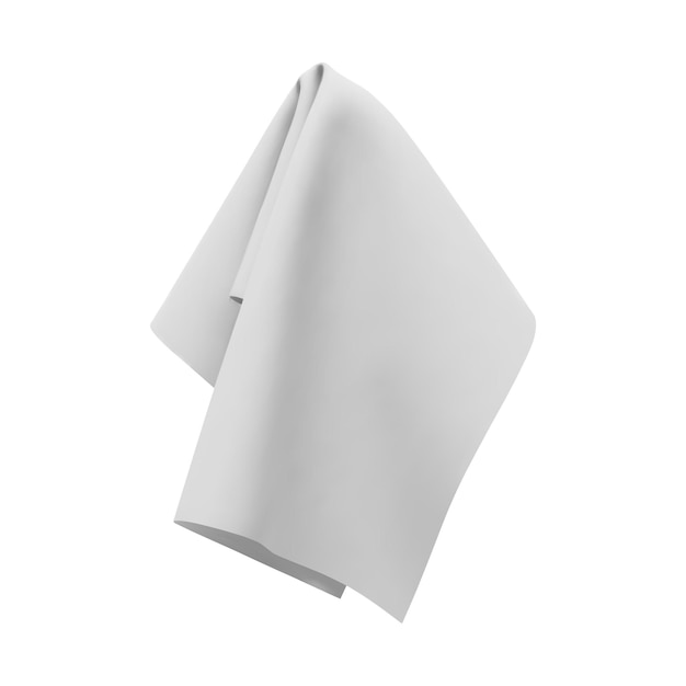 toalha de tecido branco lenço de mão ou toalha de mesa pendurada