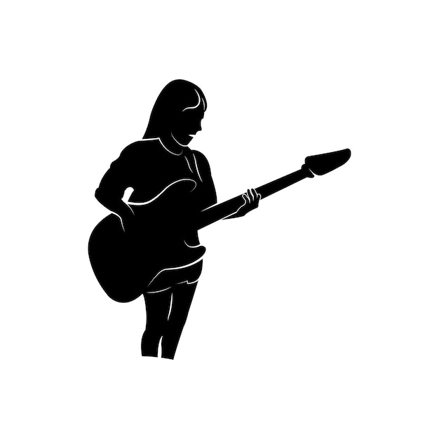 Vetor tocando guitarra ilustração vetorial design