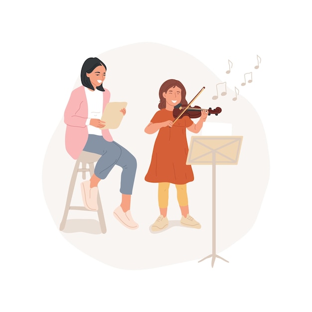 Tocar ilustração vetorial de desenho isolado de violino