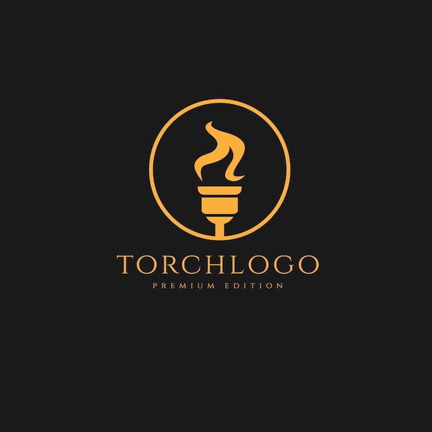 Tocha design de logotipo minimalista ilustração modelo simples premium conceito de logotipo sportspa