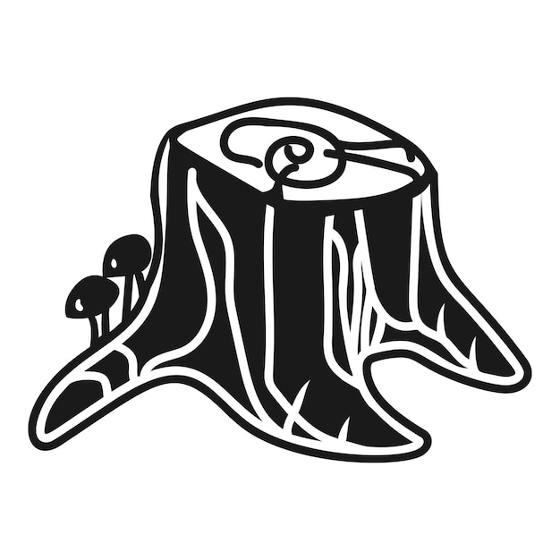Toco com ícone de agarics de mel Ilustração simples de toco com ícone de vetor de agarics de mel para web design isolado no fundo branco