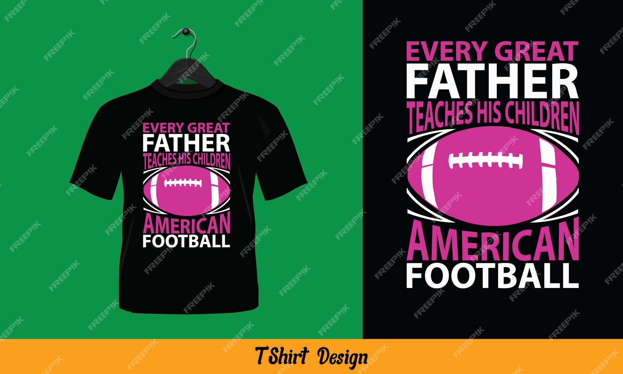 camiseta todo grande pai ensina seus filhos a jogar futebol americano  14173786 Vetor no Vecteezy