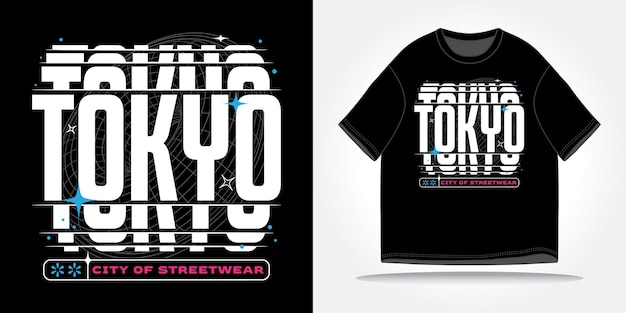 Tokyo japan streetwear t-shirt slogan tipografia y2k futuro futurista cyberpunk retro futurismo