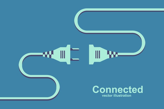 Tomada desconectada. tomada de alimentação de conexão. plugue e tomada. design plano de ilustração vetorial, isolado no fundo. conceito de conexão.