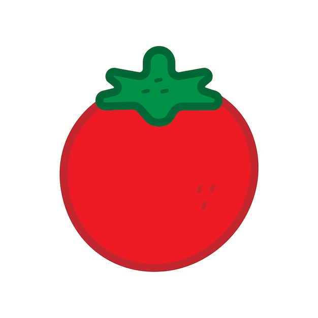 Vetor tomate isolado na ilustração do ícone de tomate branco