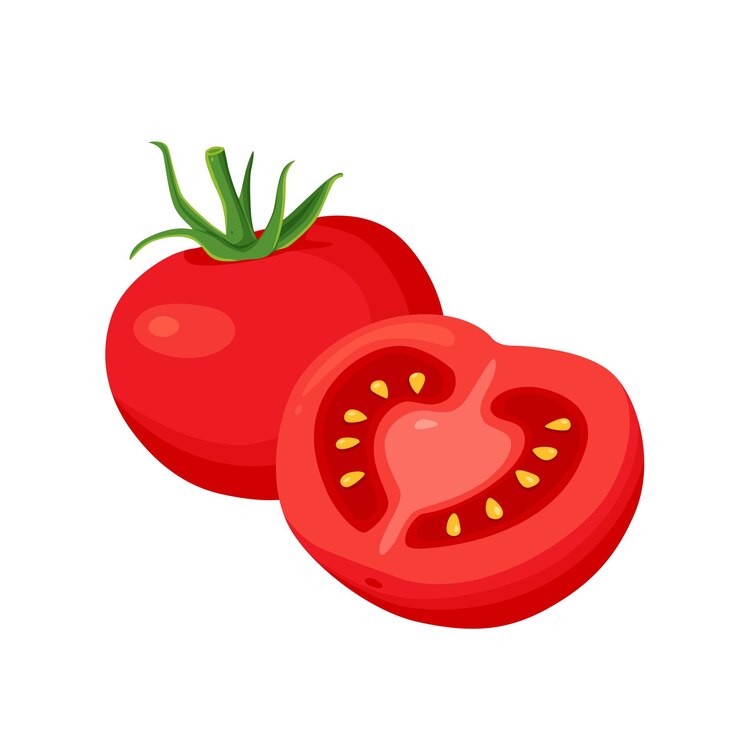 Vetor tomates vermelhos em um fundo branco