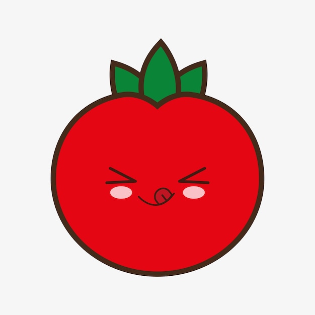 Estampa de pessoa fofa de tomate vermelho Kawaii · Creative Fabrica