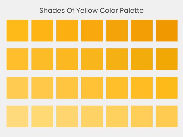 Vetor tons de moda de paleta de cores amarelas vetor livre