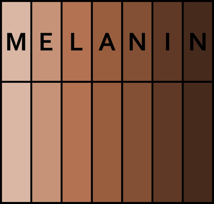 Vetor tons de pele humana pigmento melanina da pele vidas negras importam