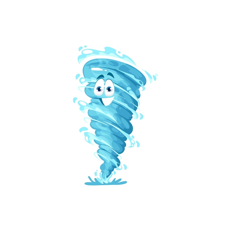 Vetor tornado de tornado de personagem de desenho animado tempestade tornado
