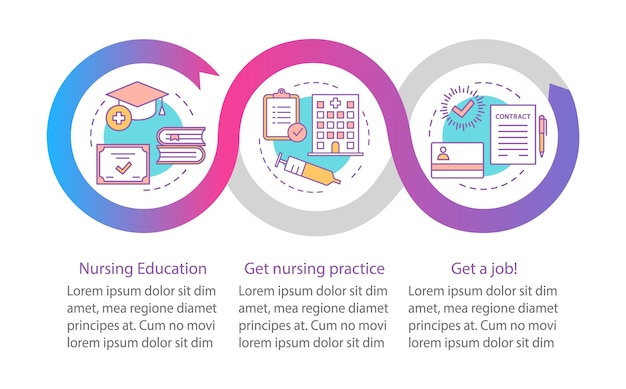 Torne-se modelo de infográfico de vetor de enfermeira