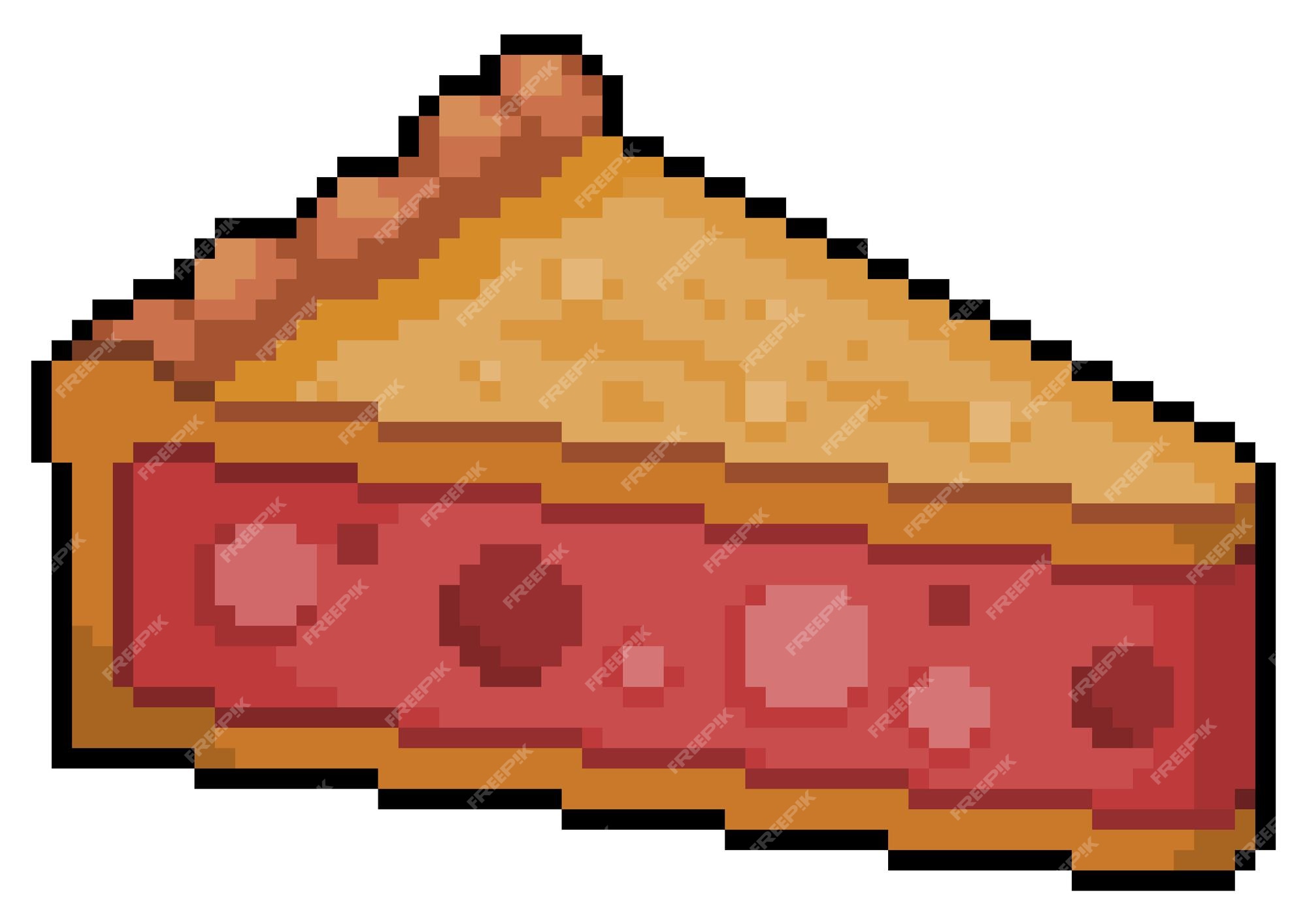 Item de comida de fatia de torta de pixel art para jogo de bits