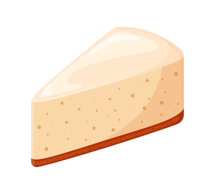 Vetor torta de queijo vetorial isolada em fundo branco