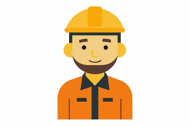 Trabalhador de engenharia ou trabalhador de construção capataz personagem de desenho animado desenhado à mão