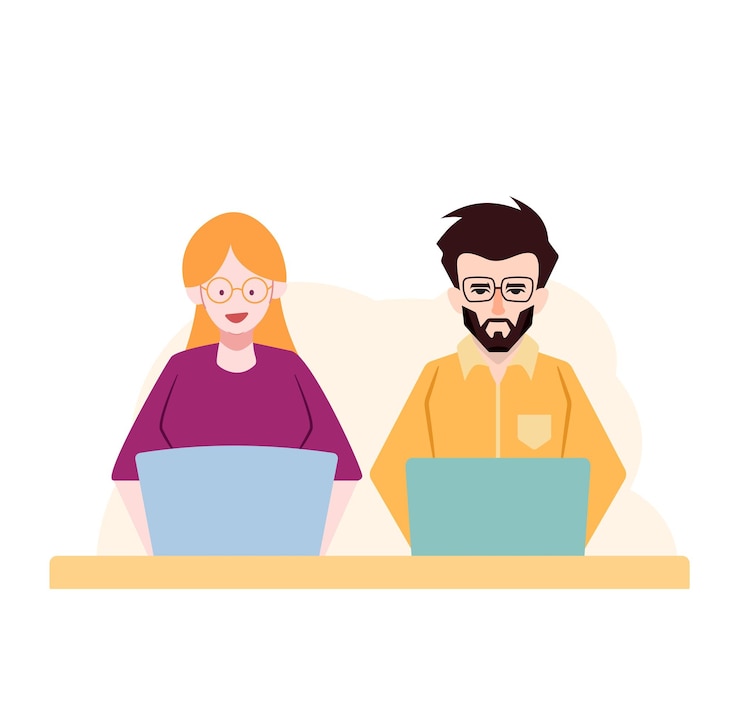 Vetor trabalhadores de escritório de design plano vetorial
