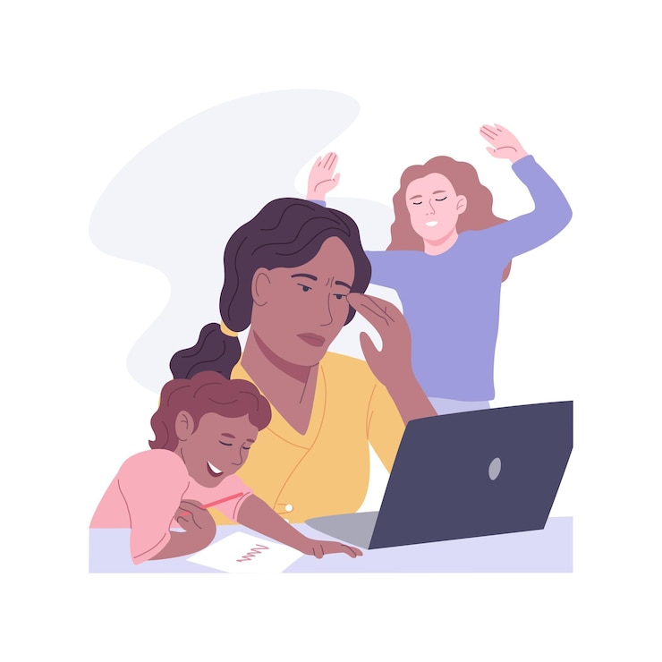 Vetor trabalhando com ilustrações vetoriais de desenhos animados isolados de crianças