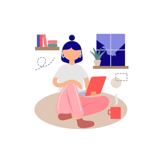 Trabalho aconchegante em casa