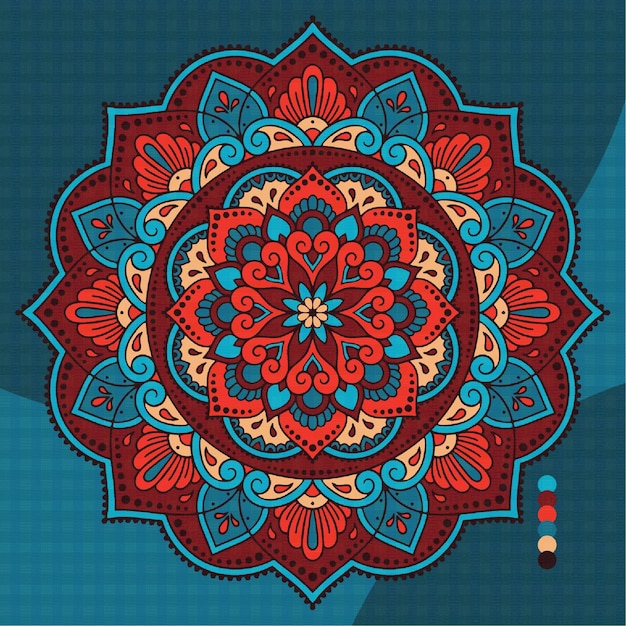 Trabalho de arte de design de mandala multitema