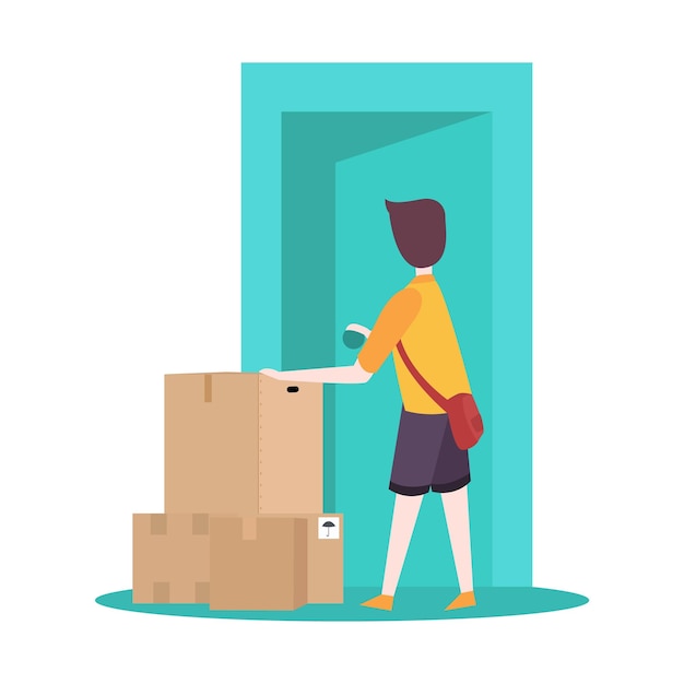 trabalho de correio logística empresa de envio indústria de distribuição e transporte ordem de entrega de papelão