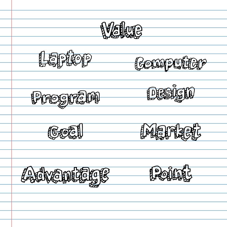 Vetor trabalho de negócios trabalho doodle mão desenho palavras