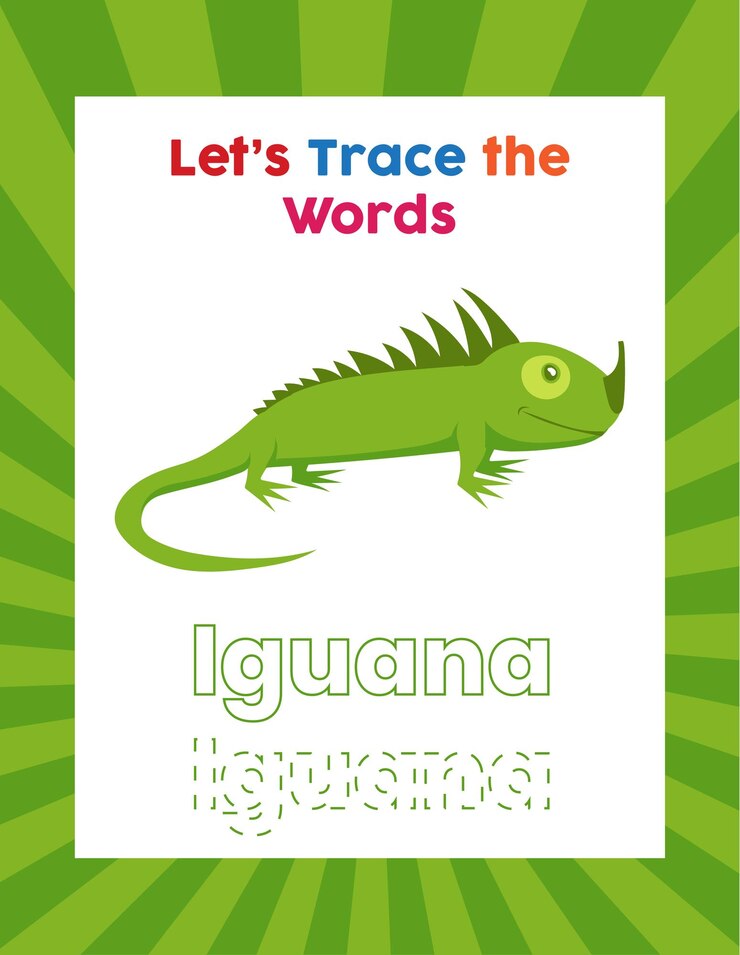 Vetor trace as palavras iguana