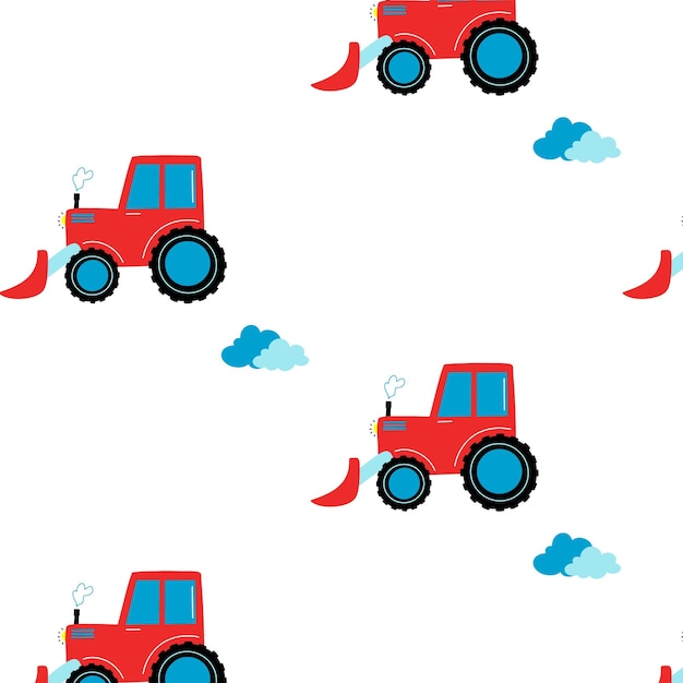 Tractor Seamless pattern Padrão para um menino Tecido de design de embalagem