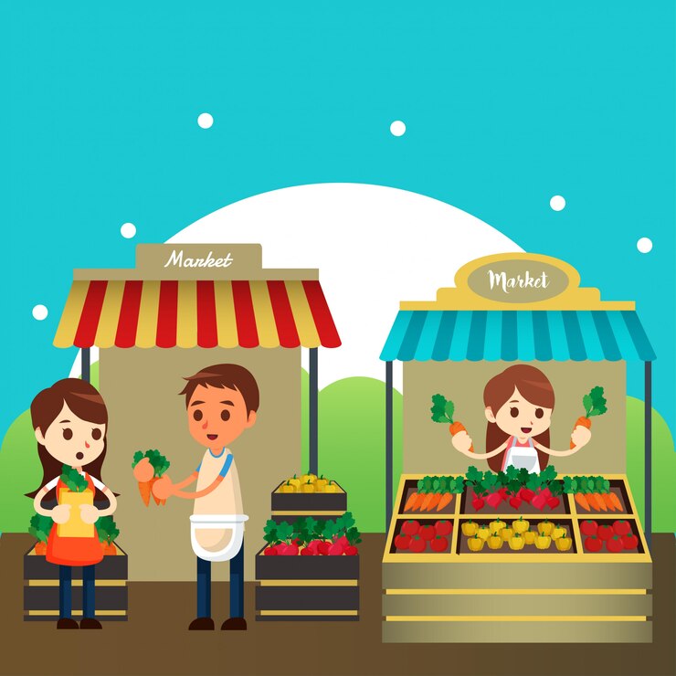 Vetor tradicional mercado ilustração