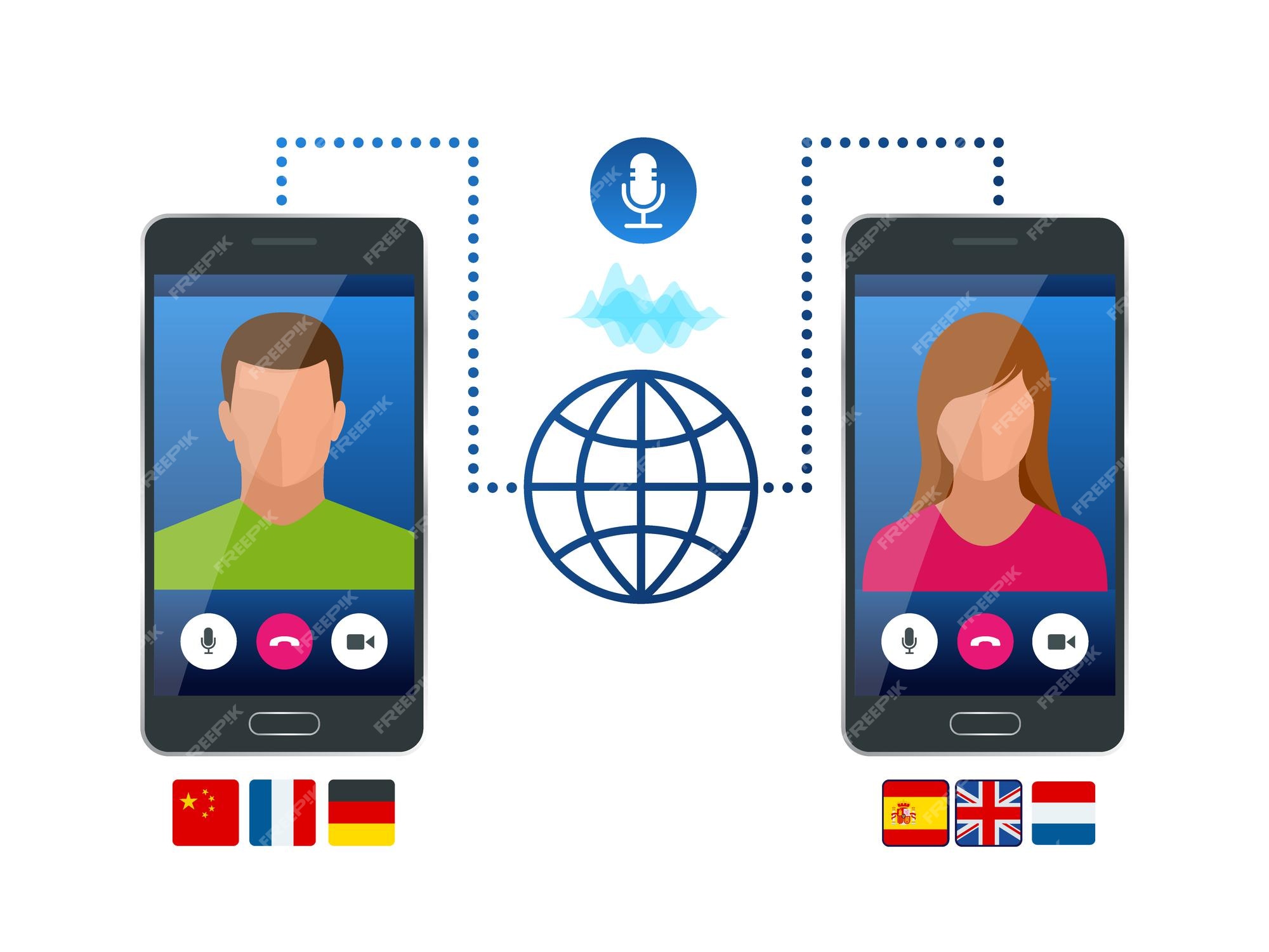 Tradutor de voz online e conceito de idiomas de aprendizagem. e-learning,  traduzir idiomas ou guia de áudio. tradutor de chatbot de inteligência  artificial.