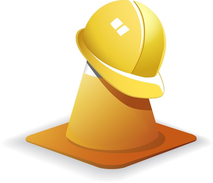 Vetor tráfego de construção de cone vetorial e leme