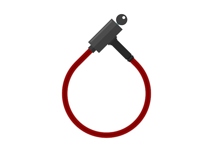 Vetor tranco de bicicleta com fio ilustração plana simples