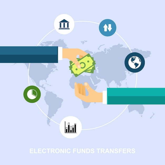 Vetor transferências electrónicas de fundos ilustração vetorial