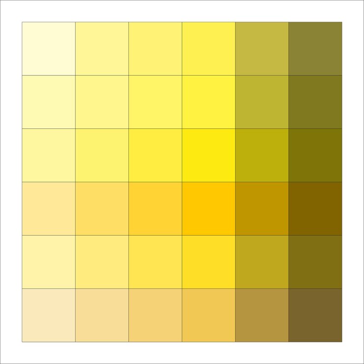 Vetor transição de quadrados amarelos calmantes mosaico de gradiente de outono de luz sutil a escura quente