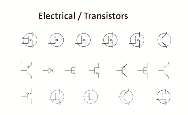 Vetor transistores elétricos 'símbolos eletrônicos'