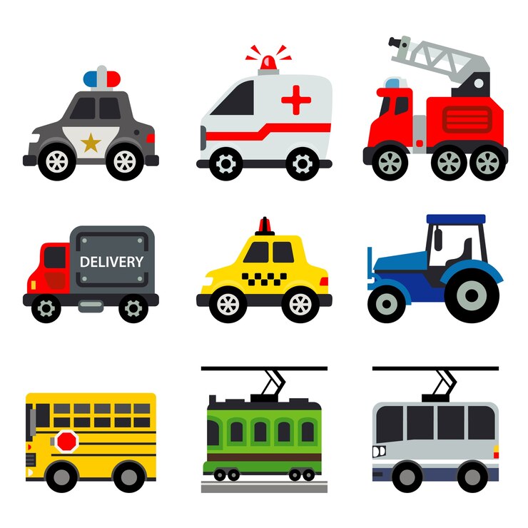Transportation Car Vehicles transport Ilustração vetorial