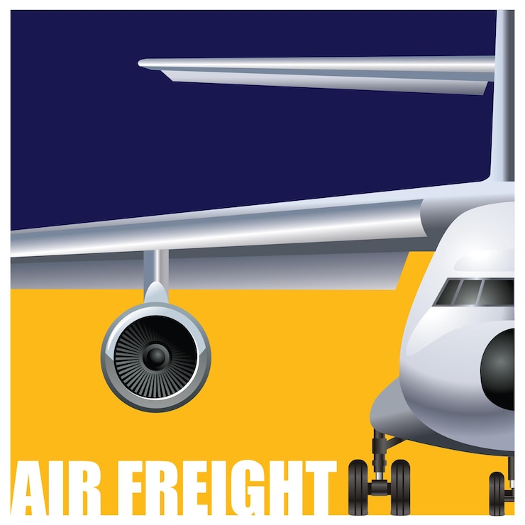 Vetor transporte aéreo de carga avião de carga estilizado